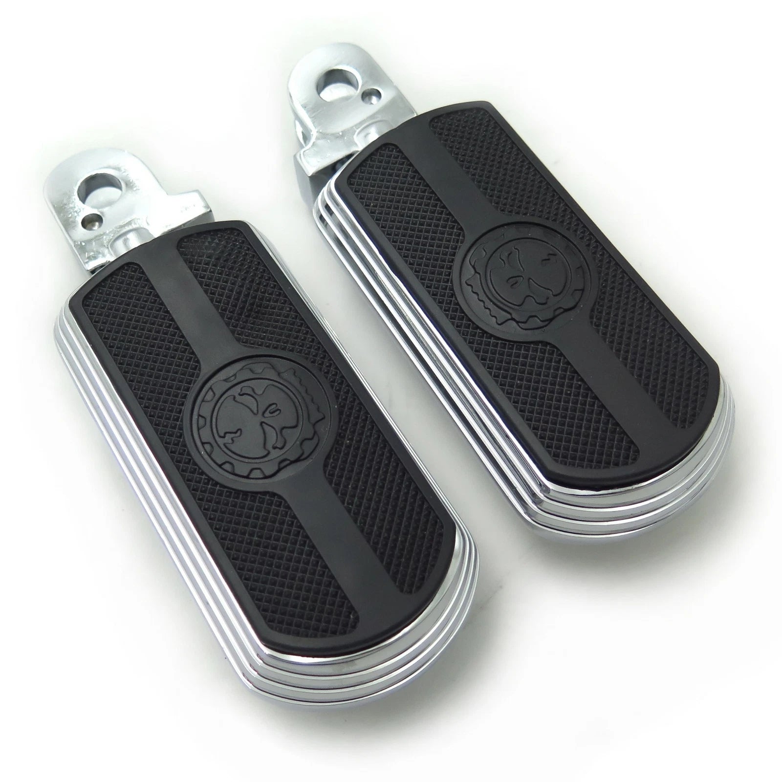 Skull Rubber Footpeg Set for Triumph Legend (1999–2001) Chrome