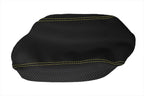 Console Armrest Cover for Subaru Crosstrek (2018–2020) Carbon Fiber Yellow Stitch