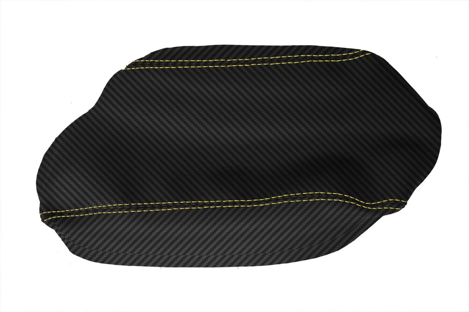 Console Armrest Cover for Subaru Crosstrek (2018–2020) Carbon Fiber Yellow Stitch