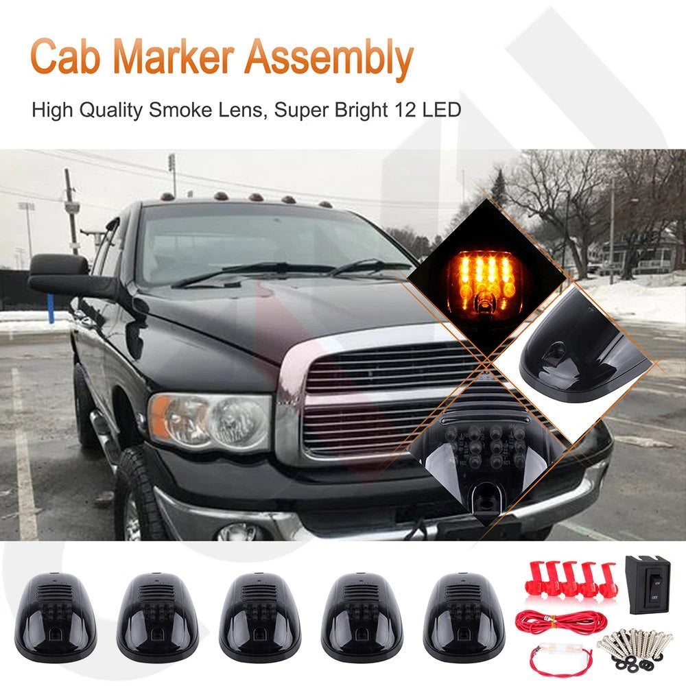 Set of 5 LED Roof Cab Marker Lights for Dodge Ram 4500 3500 (2003–2018)