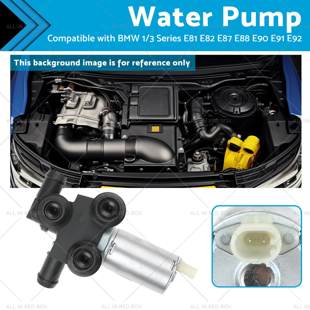 Water Pump for BMW 1 Series E81 E82 E87 E88 E90 E91 E92 (2004–2013) 64116928246