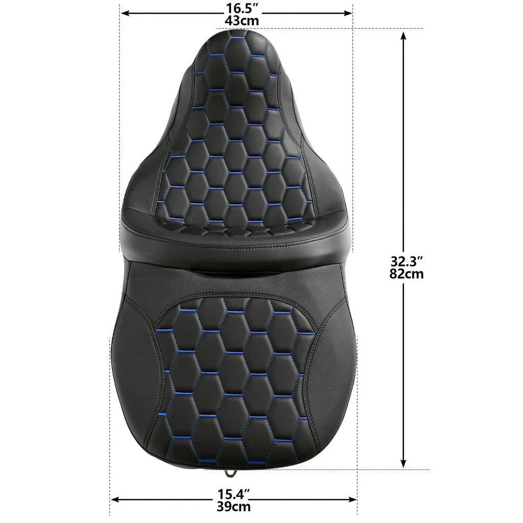 Black Rider Driver Passenger Seat for Harley Touring Street Glide (2009-2023)