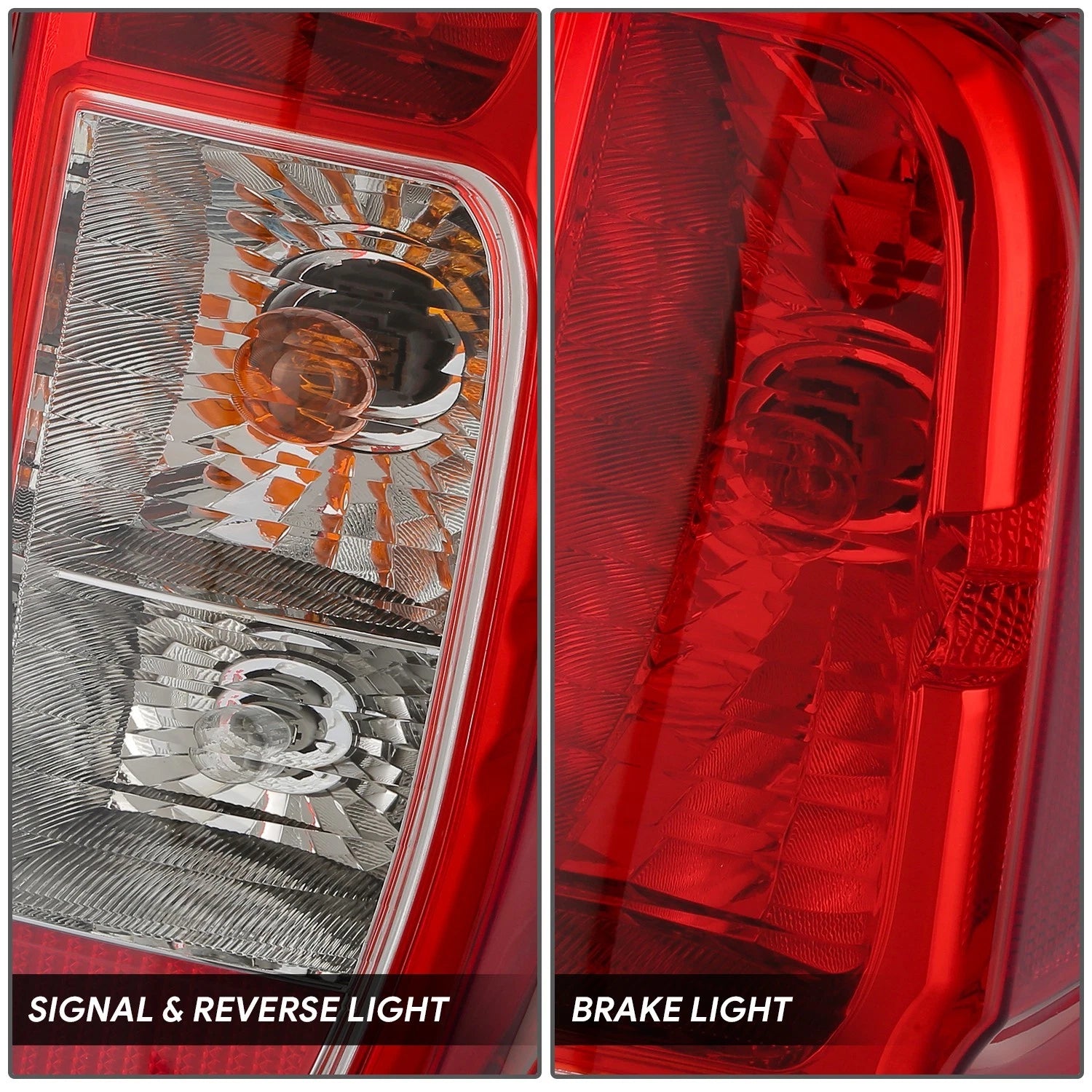 Right Side Taillight for Nissan Frontier Equator (2005–2021) Chrome Housing Red Lens