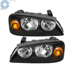 Halogen Headlights Set of 2 Black LH+RH for Hyundai Elantra (2004–2006)