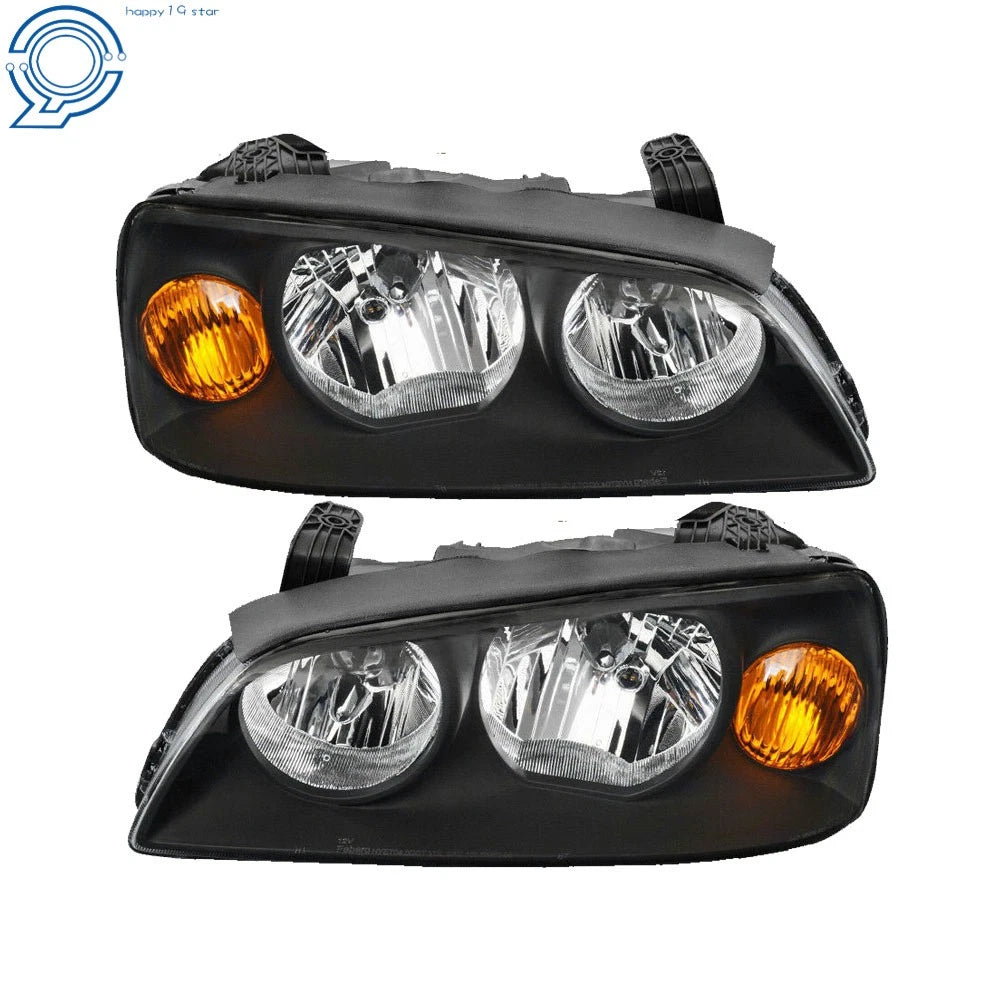 Halogen Headlights Set of 2 Black LH+RH for Hyundai Elantra (2004–2006)