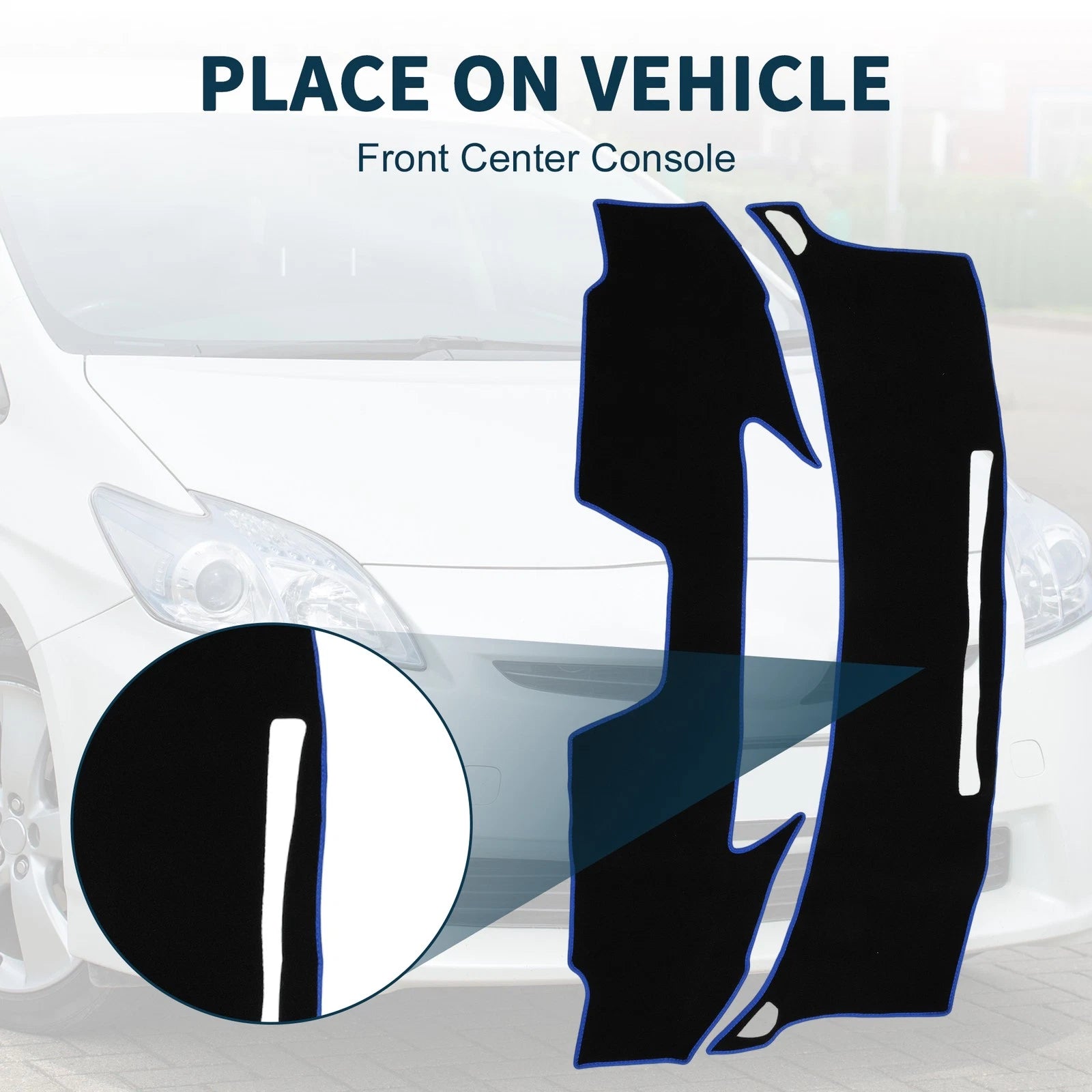 Dashboard Cover Mat for Toyota Prius ZVW55 (2016–2023) Black Blue