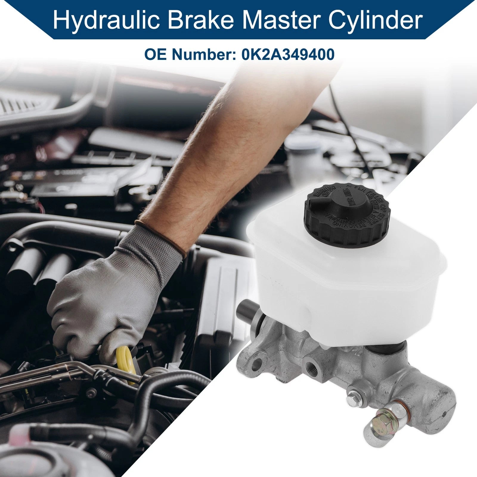 Brake Master Cylinder No. 0K2A349400 for Kia Spectra (2000–2004) Aluminum Alloy