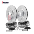 Front Drilled Slotted Brake Rotors & Ceramic Pads for Honda CR-V
