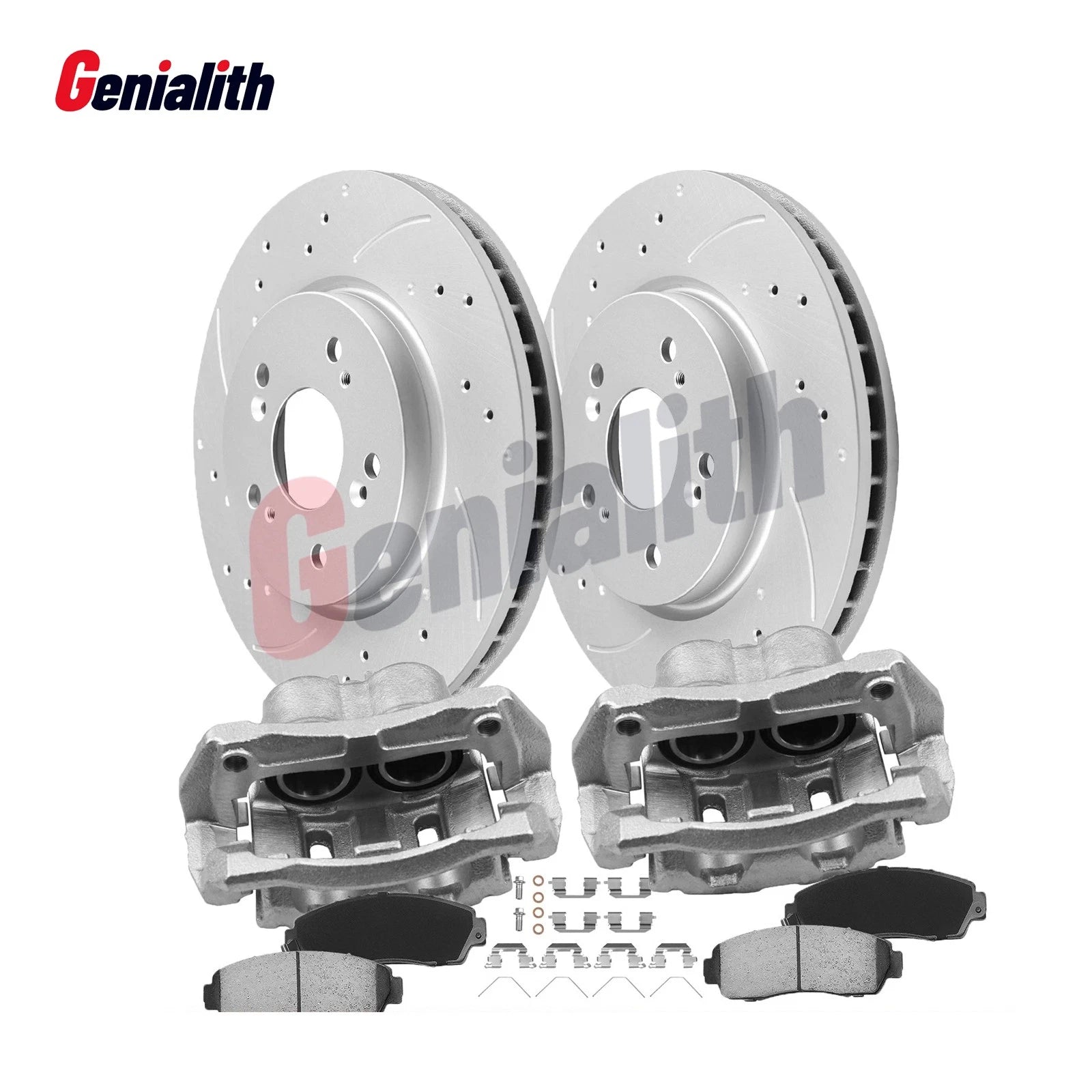 Front Drilled Slotted Brake Rotors & Ceramic Pads for Honda CR-V