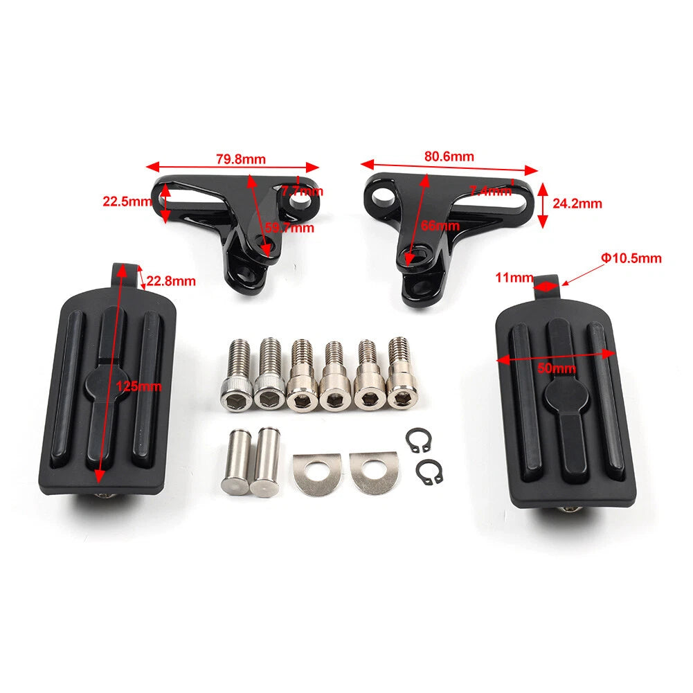 Black Rear Passenger Footpeg Bracket for Harley Electra Glide, Road King (1993–Present)