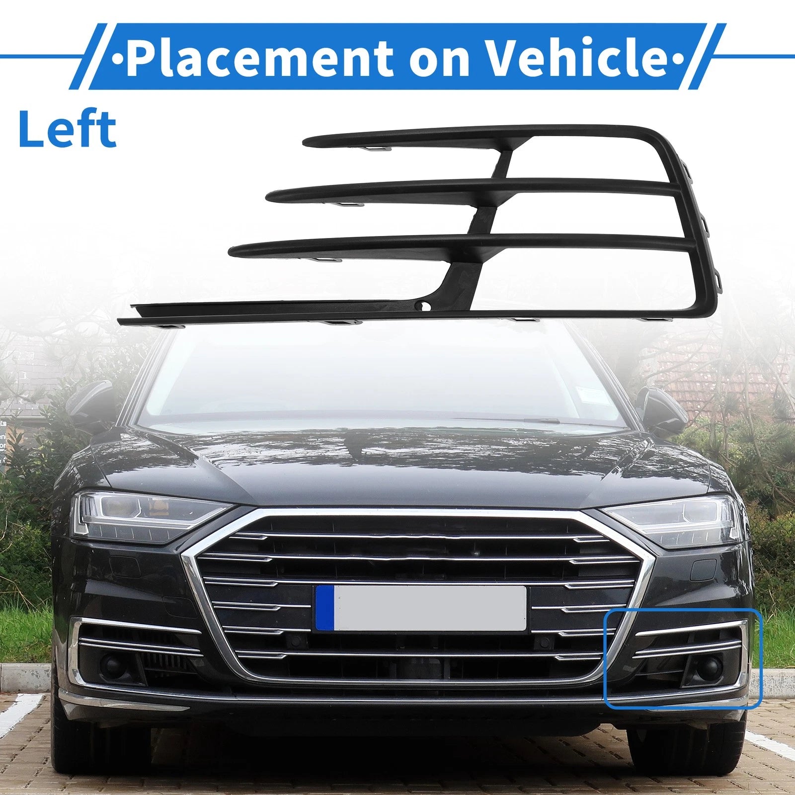1 Pc Fog Light Grill for Volkswagen Scirocco (2014–2017) No. 1K8853665E
