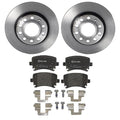 Brembo Rear Brake Kit with Low-Met Pads & Coated Disc Rotors for Audi A4 (2005)