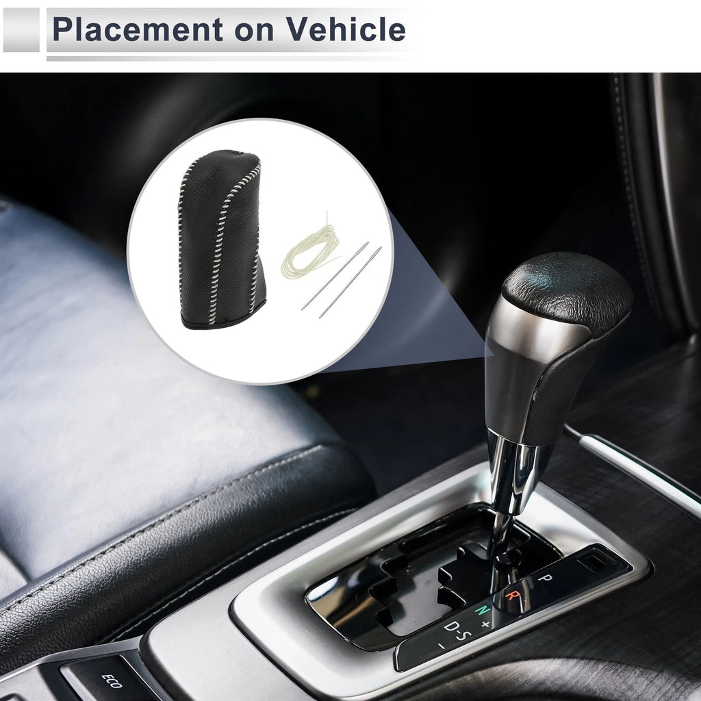 1 Pc Gear Shift Knob Cover for Nissan Tiida (2004–2012) Pebbled Black Beige