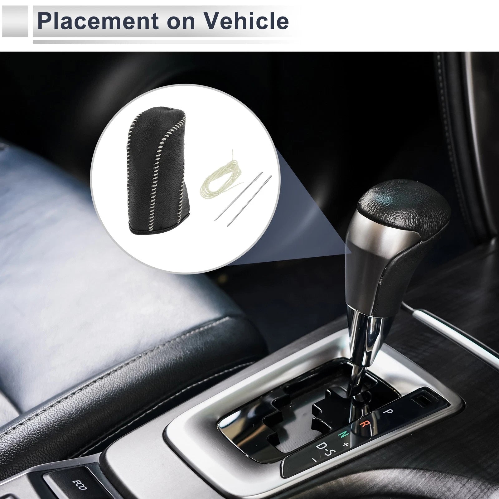 1 Pc Gear Shift Knob Cover for Nissan Tiida (2004–2012) Pebbled Black Beige
