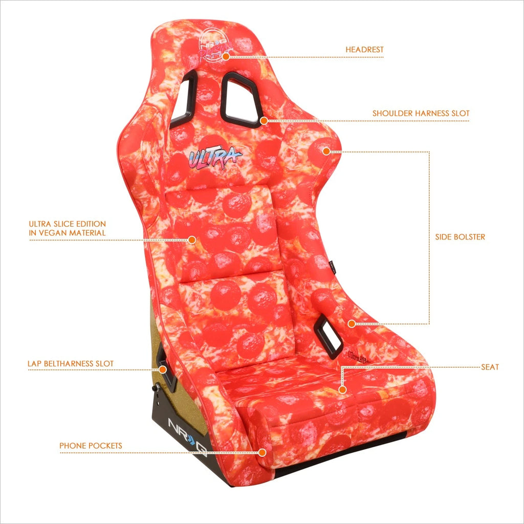 NRG FRP-302-PIZZA Racing Bucket Seat for Universal Fit (No Specific Years)