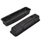 Black Finned Aluminum Tall Valve Covers for Small Block Chevy 327 350 400 (1958–1986)