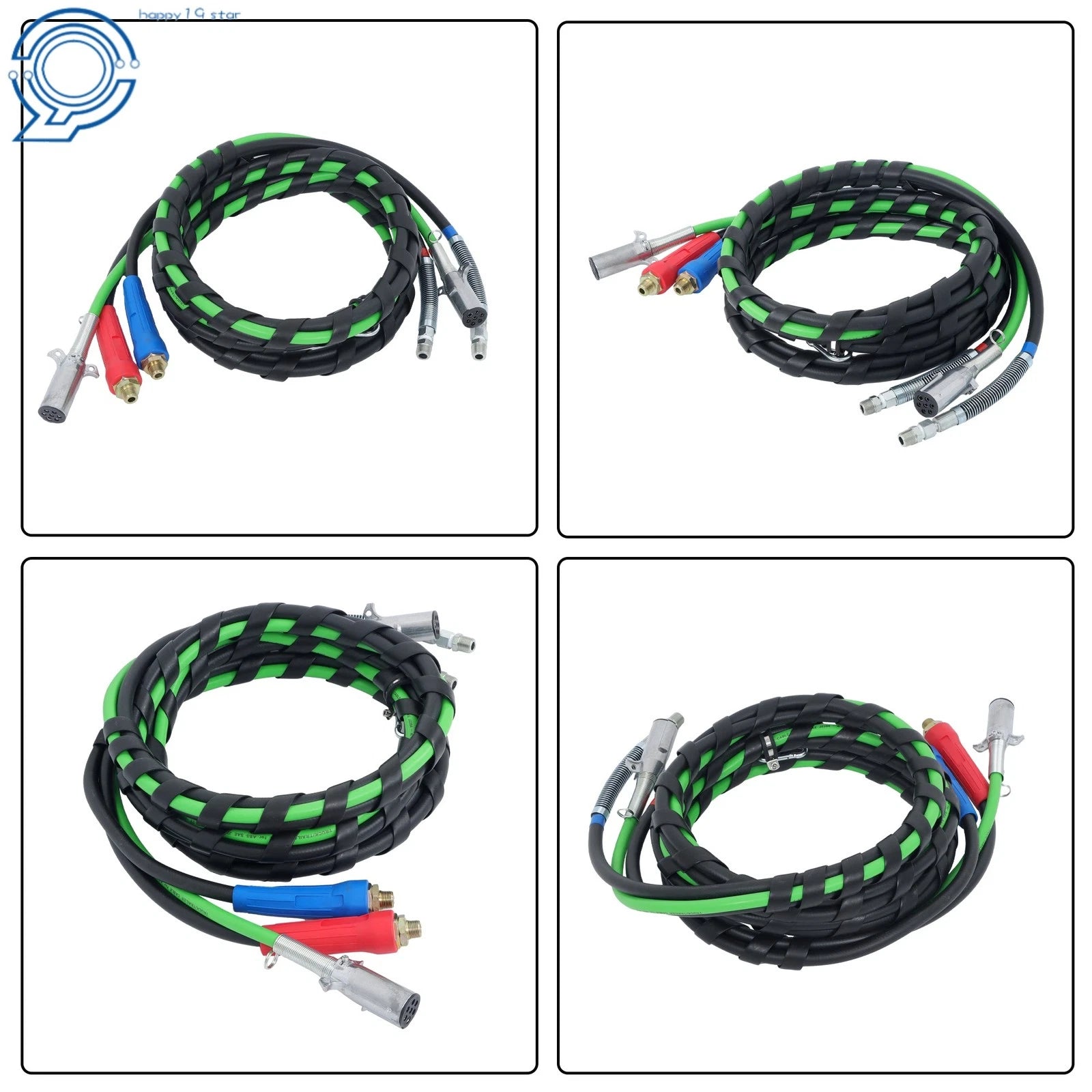 3-in-1 Air Line Hose Wrap Set with Accessories for Semi Truck (15 Feet)