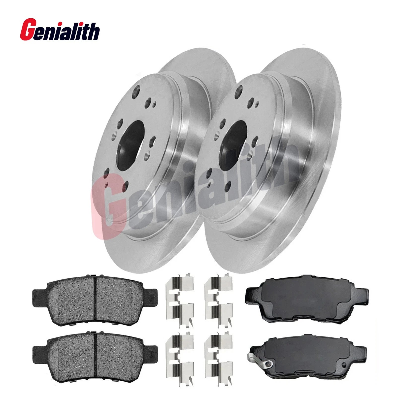 Set of 2 Rear Brake Disc Rotors & Ceramic Brake Pads for Honda Odyssey (2005–2010)