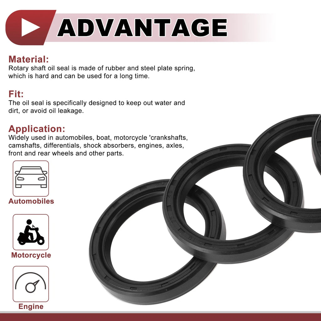 Set of 5 Rotary Shaft Oil Seals 35x45x7mm Nitrile Rubber 672668828687