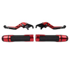 Red Extendable Brake Clutch Lever Grip Set for Suzuki GSXR600 GSXR1000