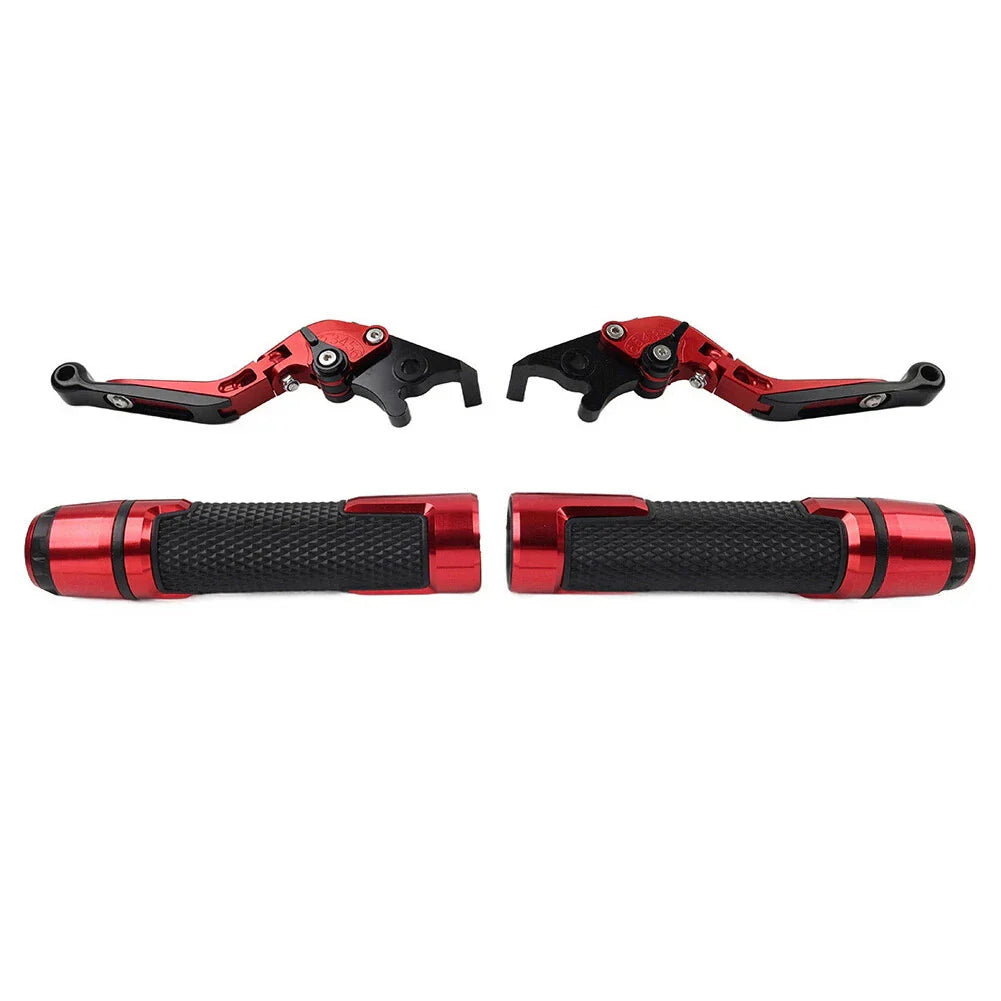 Red Extendable Brake Clutch Lever Grip Set for Suzuki GSXR600 GSXR1000