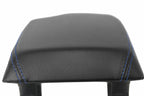 Leather Console Lid Armrest Cover for BMW F30 (2014–2018) Black Blue Stitch