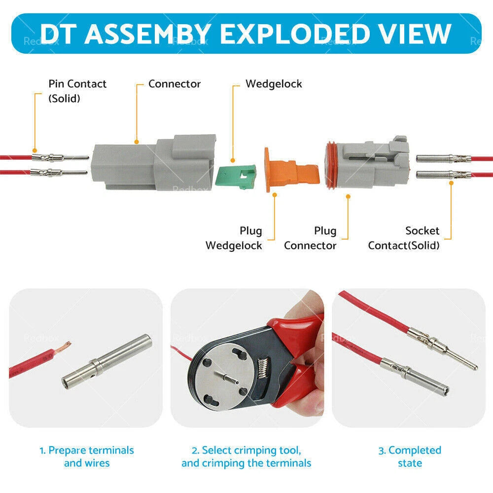 117PCS Deutsch DT 2 Way Connector Kit Waterproof for Auto Marine