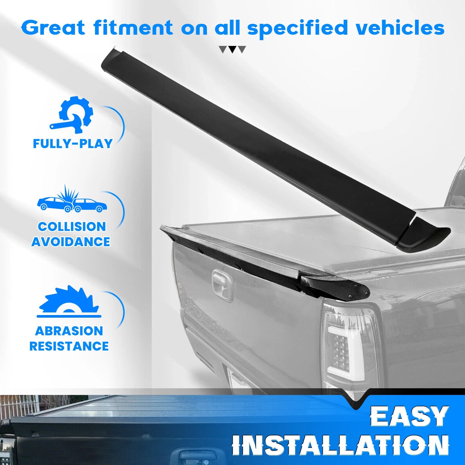 3PCS Tailgate Wing Spoiler for Chevy Silverado (2007–2014)