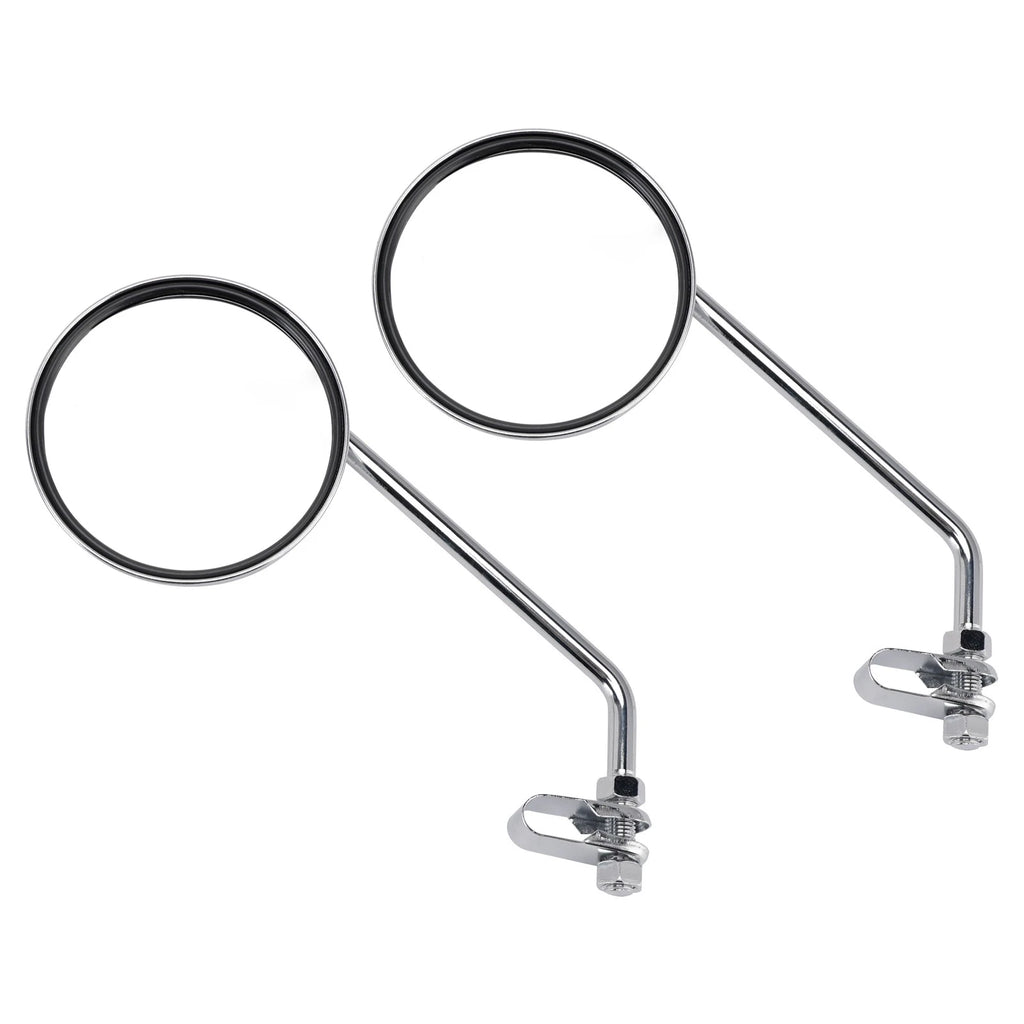 Pair Chrome Clamp On Mirrors for Motorcycle (7/8" Handlebar Mount)