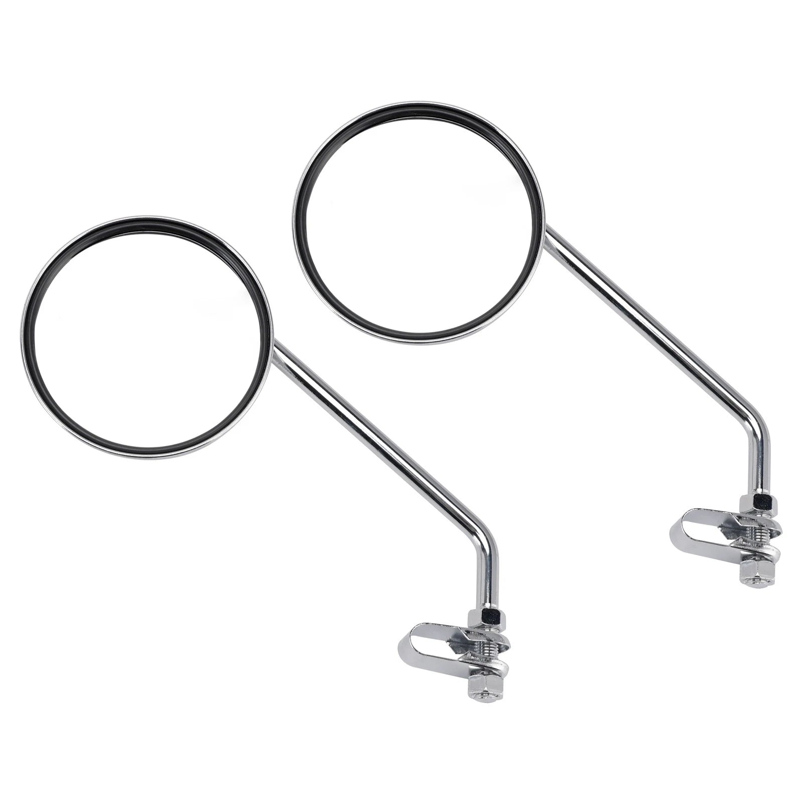 Pair Chrome Clamp On Mirrors for Motorcycle (7/8" Handlebar Mount)