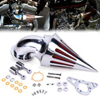 Chrome Spike Air Cleaner Intake Filter Kit for Harley Touring Dyna Softail