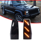 2X Smoked Amber LED Front Vertical Side Markers for Jeep Cherokee XJ