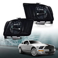 Headlights for Ford Mustang (2005–2009) Black Housing Smoke Lens
