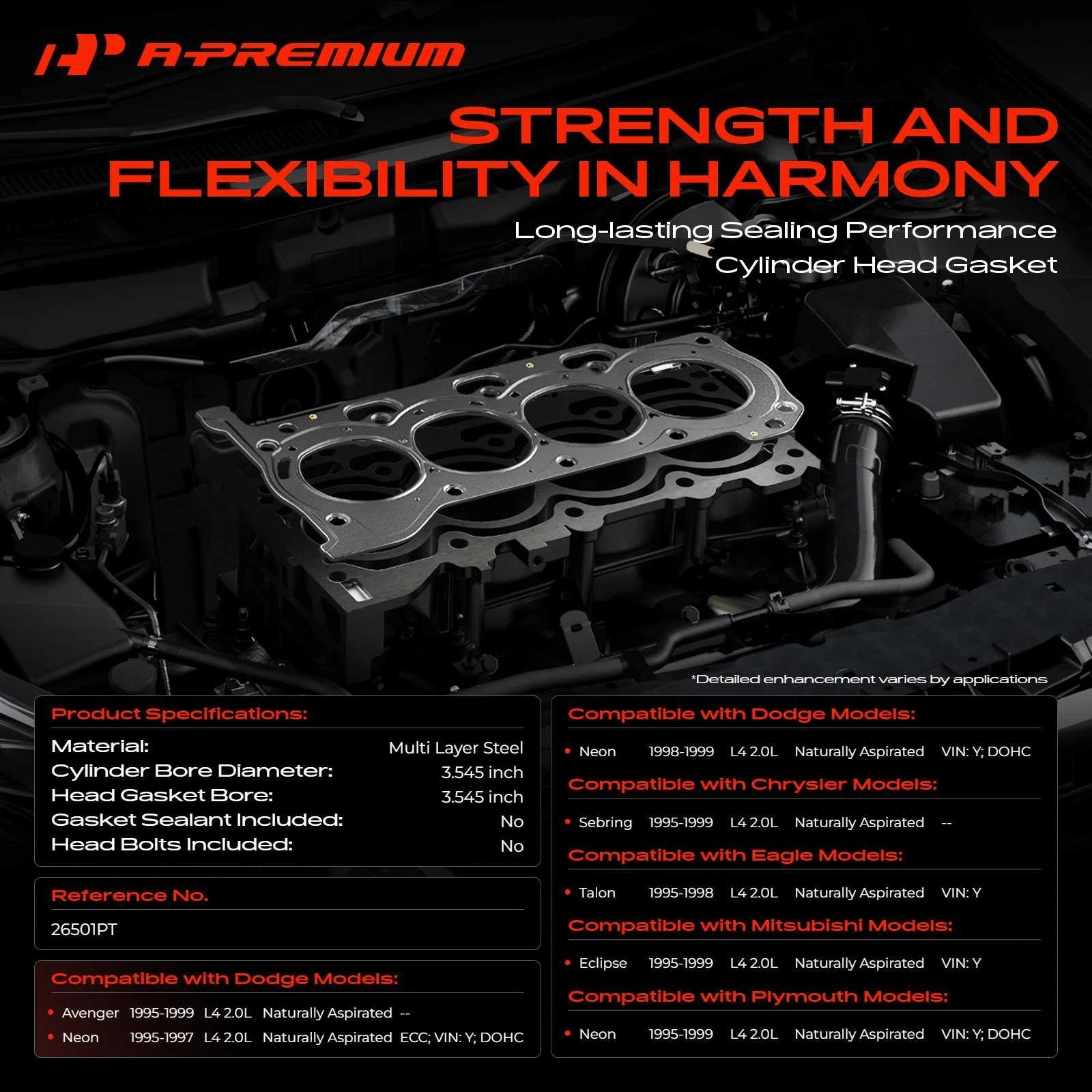 Cylinder Head Gasket for Dodge Avenger Neon Chrysler Sebring (1995–1999)