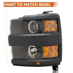 Halogen Headlight with Bulb Driver Left for Chevy Silverado 2500 3500 HD (2015–2019)