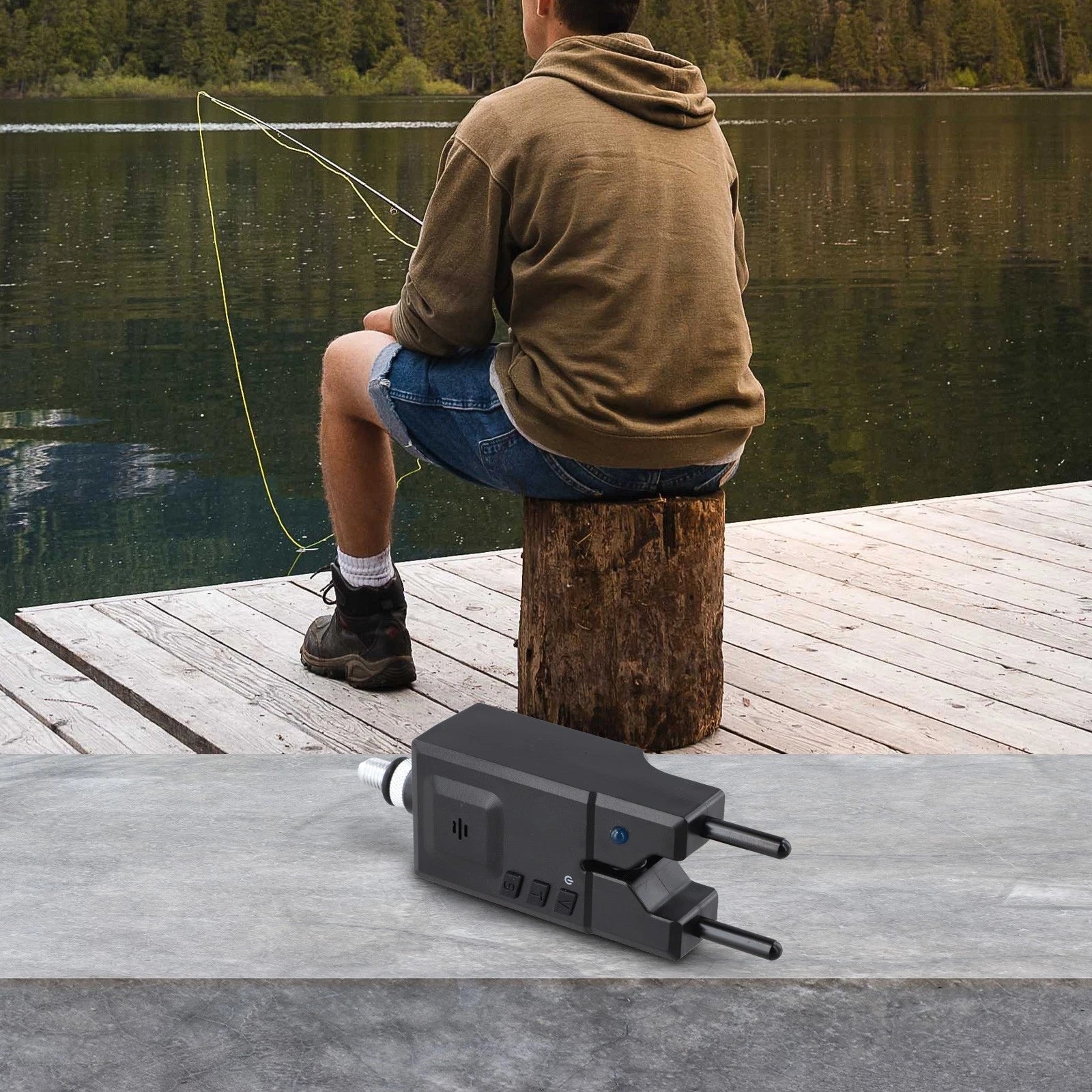 Smart Black Fishing Bite Alarm with Adjustable Volume and Tone Features