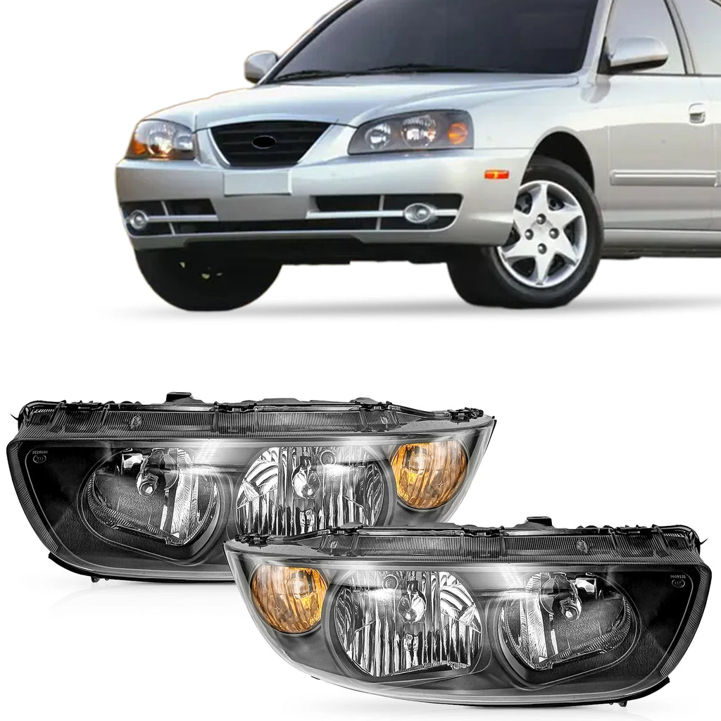 Set of 2 Halogen Headlights for Hyundai Elantra (2004–2006)