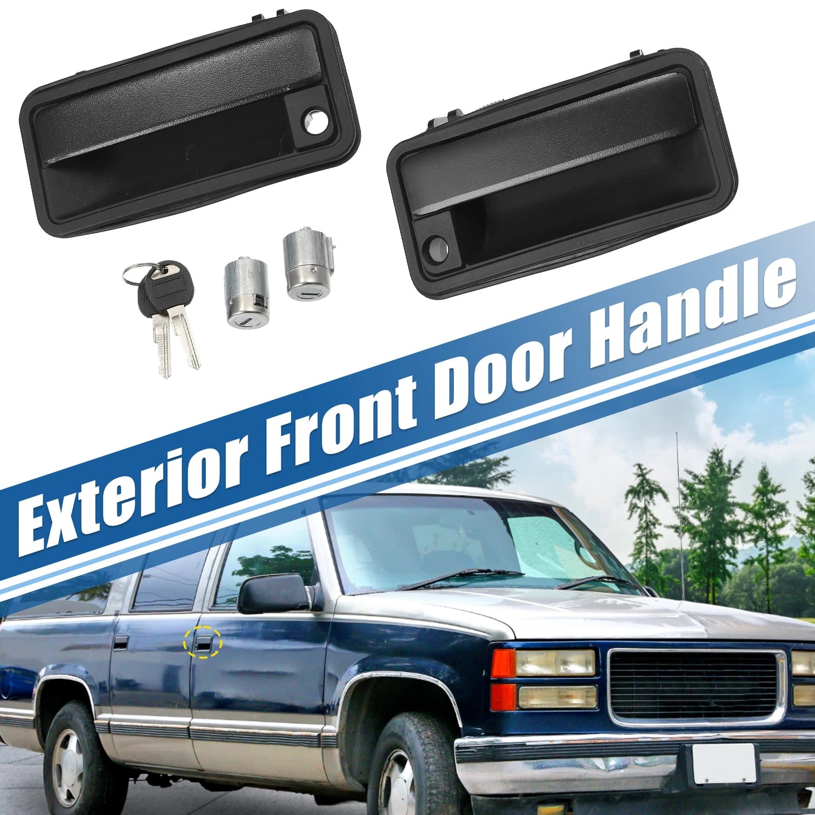 Front Exterior Door Handle Lock Cylinder W/ Keys for Chevrolet GMC (15742229)