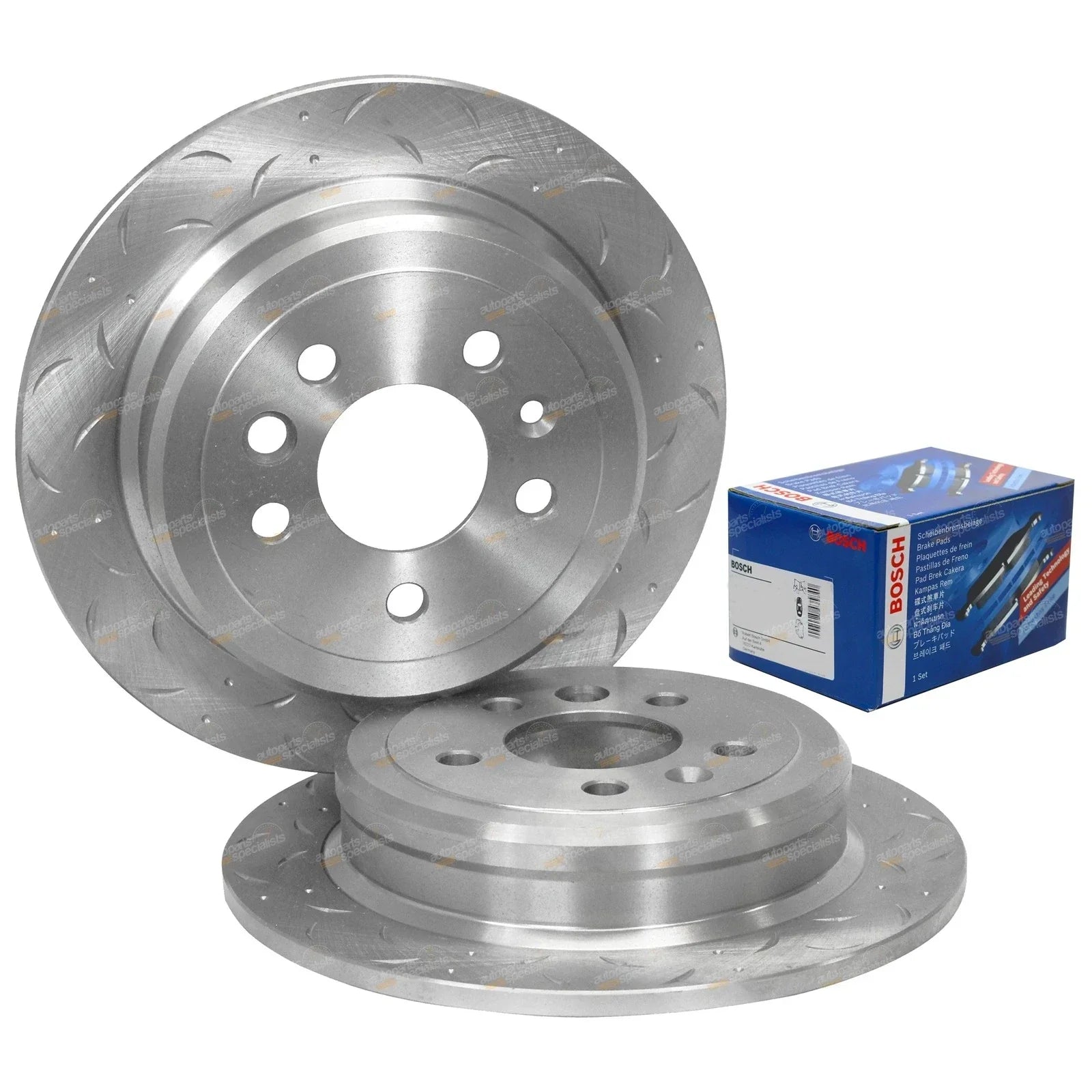 Rear Slotted Brake Rotors w/ Pads for Ford Fairlane LTD (1994 - 1997)