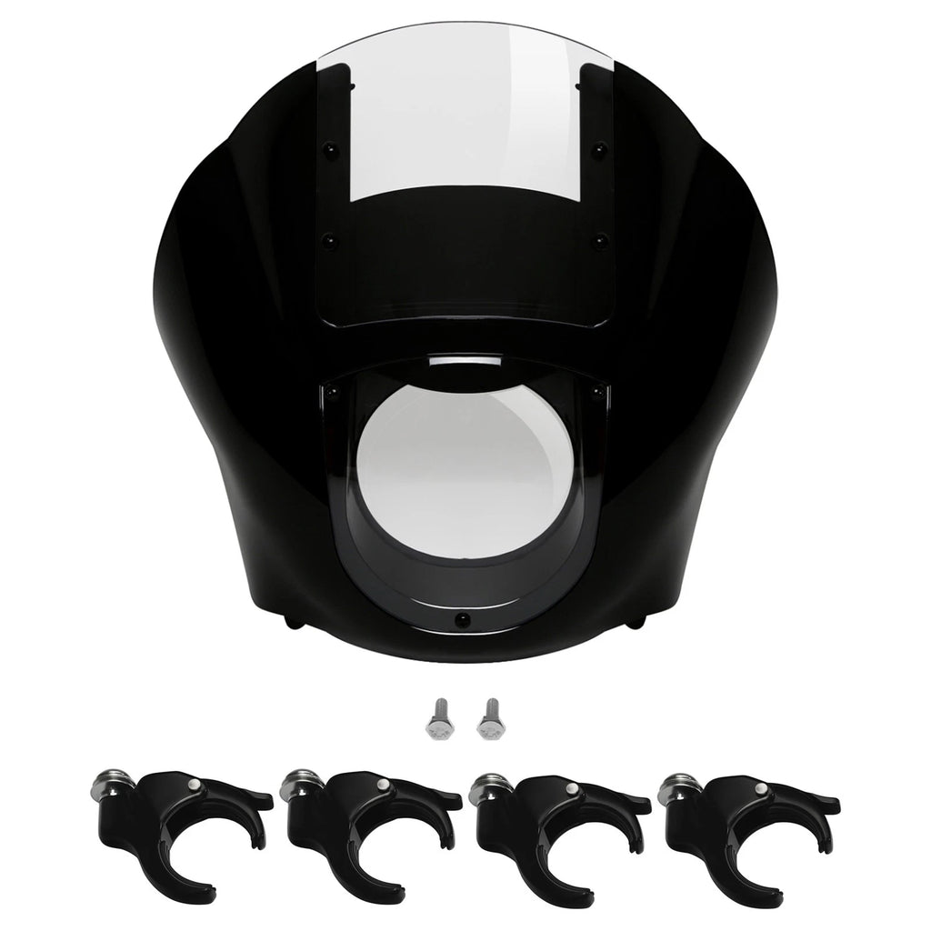Quarter Fairing Clear Windshield & 49mm Fork Clamps for Harley Dyna (2006–2017)
