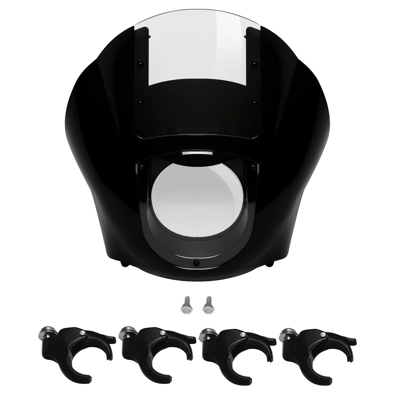Quarter Fairing Clear Windshield & 49mm Fork Clamps for Harley Dyna (2006–2017)
