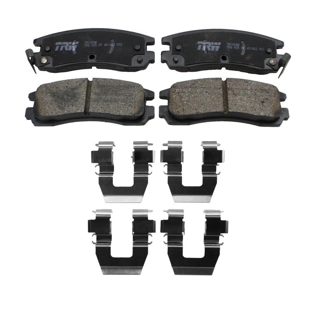 Set of 4 TRW Pro Rear Ceramic Slotted Brake Pads for Buick Chevy Oldsmobile Pontiac