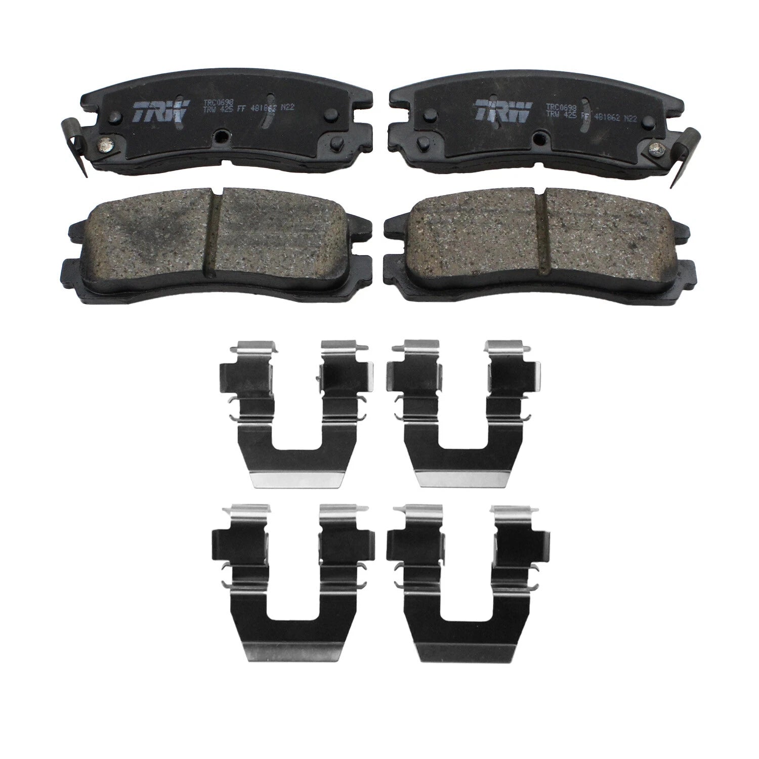 Set of 4 TRW Pro Rear Ceramic Slotted Brake Pads for Buick Chevy Oldsmobile Pontiac