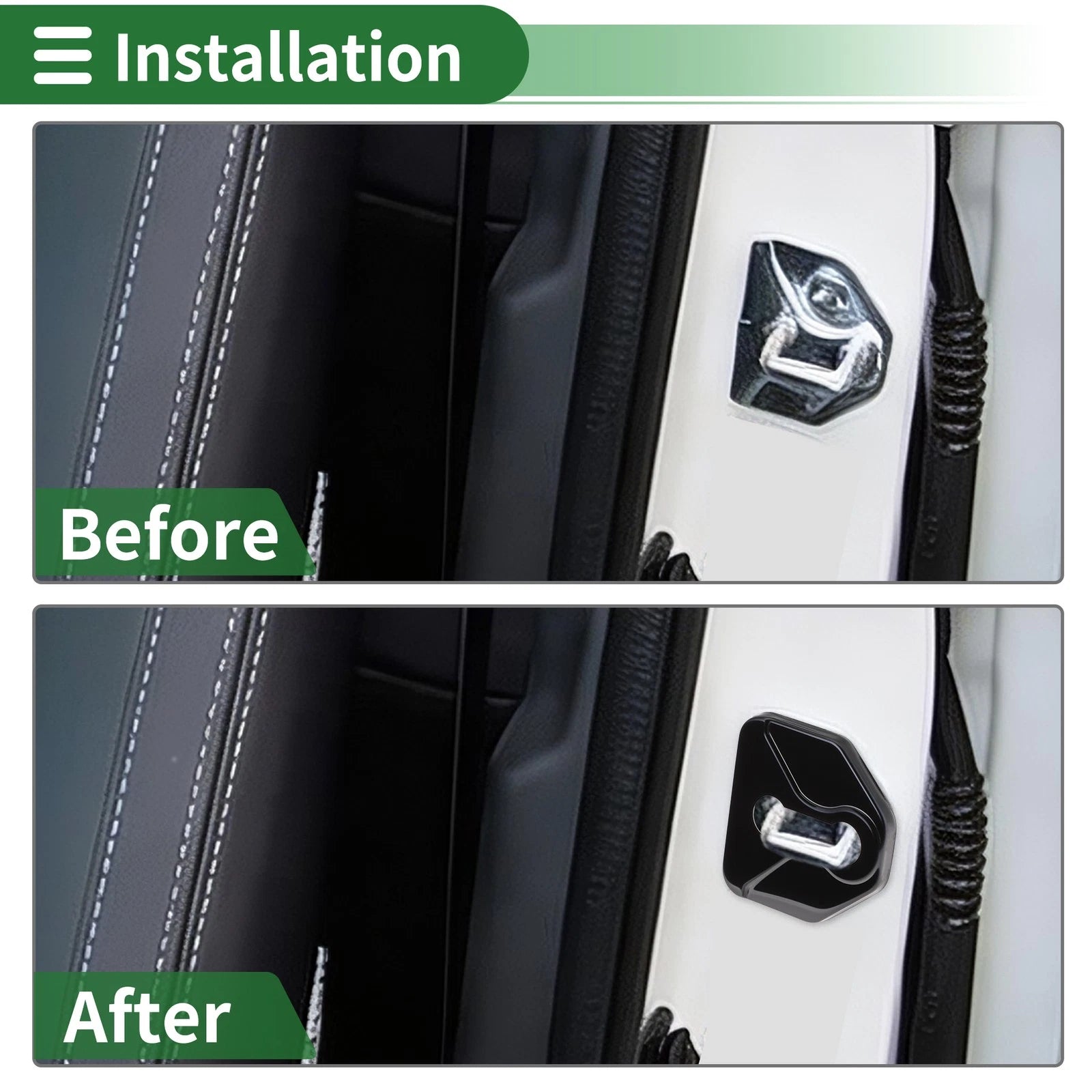 Set of 4 Car Door Lock Latches Cover for Subaru Forester (2004–2024) Metal Black