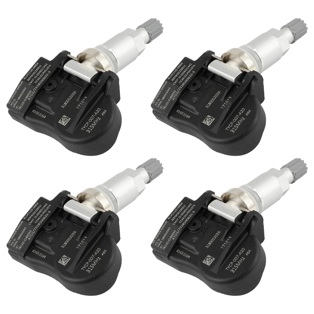 Set of 4 Tire Pressure Sensors for Nissan XTerra, Versa (315MHz)