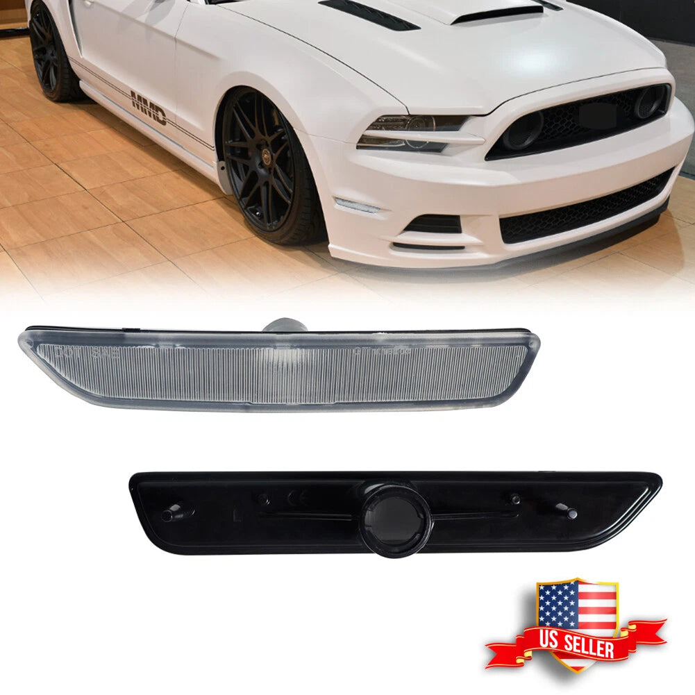 Clear Lens Front Side Bumper Marker Lights for Ford Mustang (2010–2014)