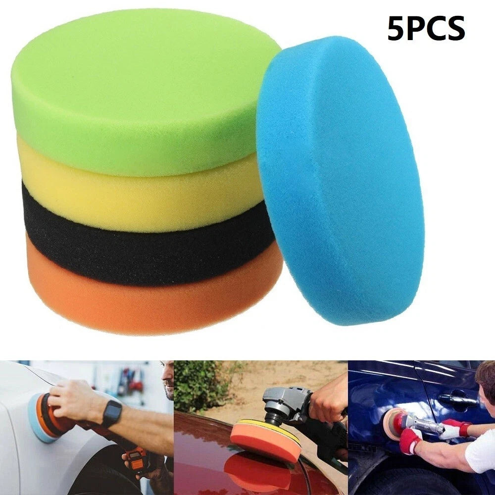 Set of 5 Polishing Sponge Buff Pads 3 Inch for Universal Use