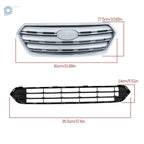 2PC Black Chrome Grille Set for Subaru Outback (2015-2017)