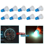10Pcs Ice Blue T5/T4.7 Neo Wedge Bulbs for Dashboard A/C Control 