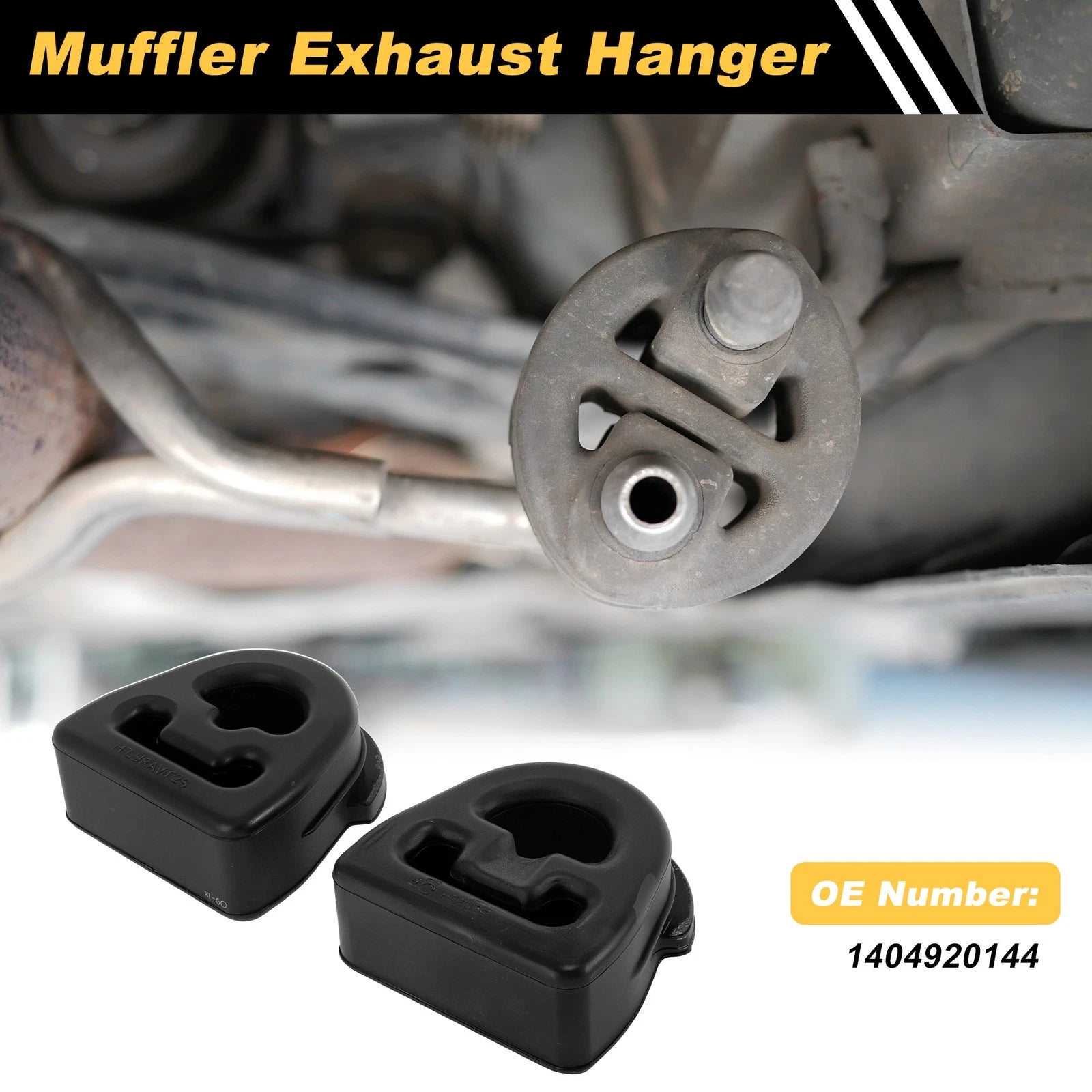 Set of 2 Muffler Exhaust Hangers for Volkswagen Sagitar (2012–2014) 1404920144 Rubber Black